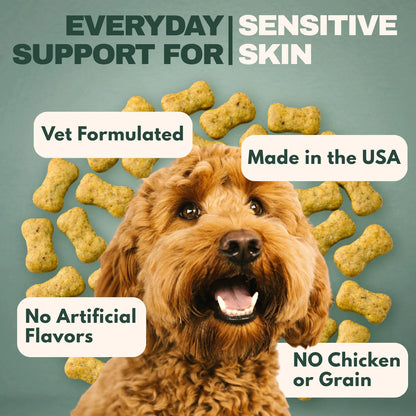 Vet formulated, made in the USA, no chicken or grain